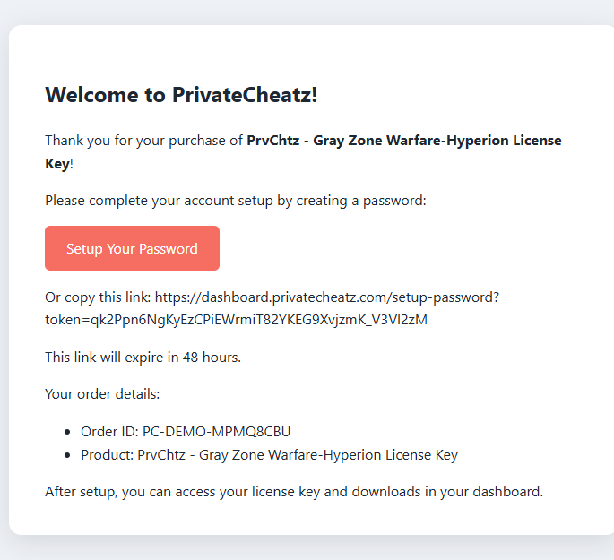 Complete Your Account Setup email